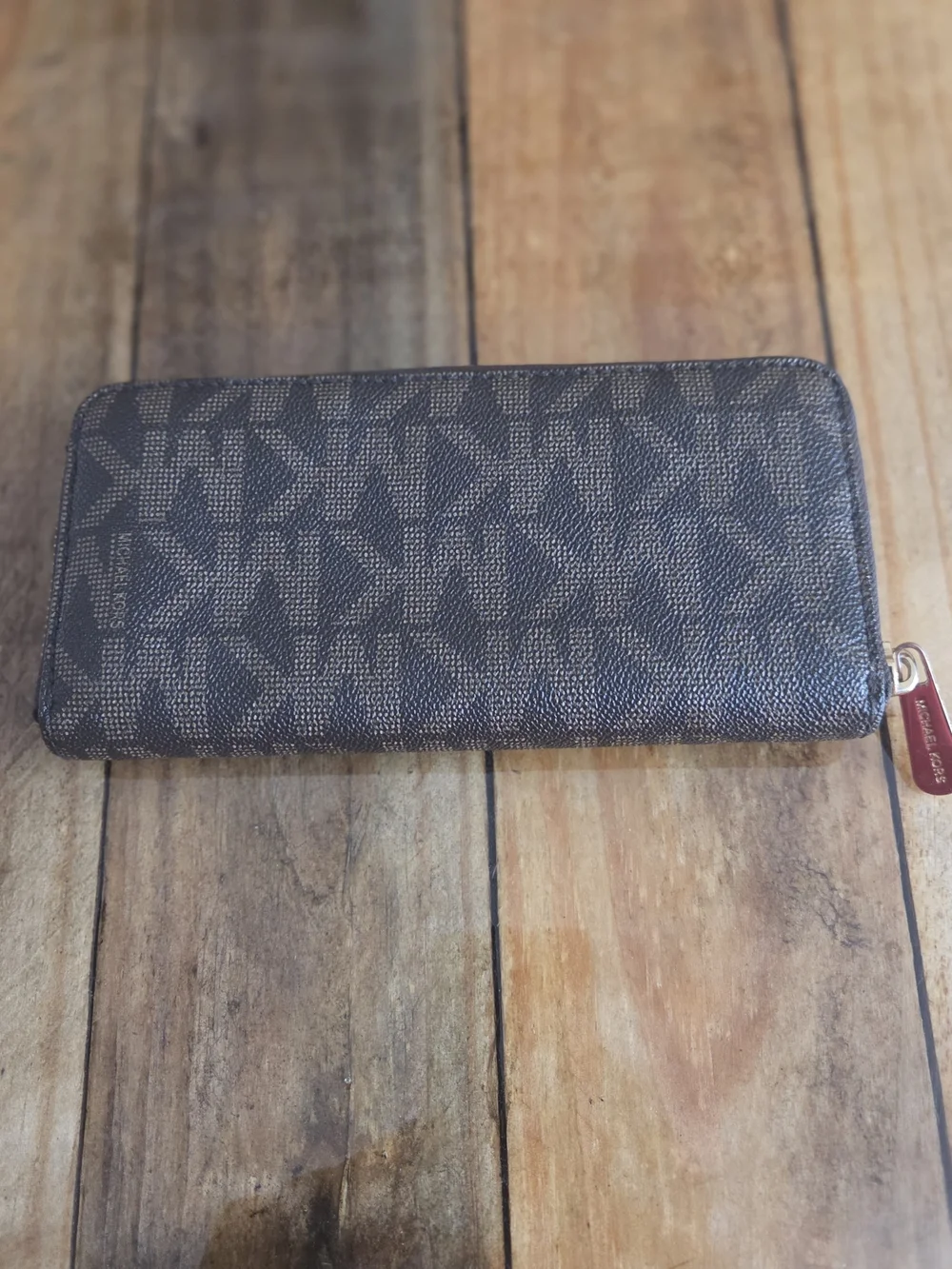 Michael Kors Brown Signature Zip-Around Wallet